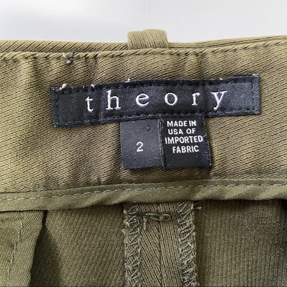Theory Treeca Cl Mod Twill Cropped Pants Green 2 - image 7